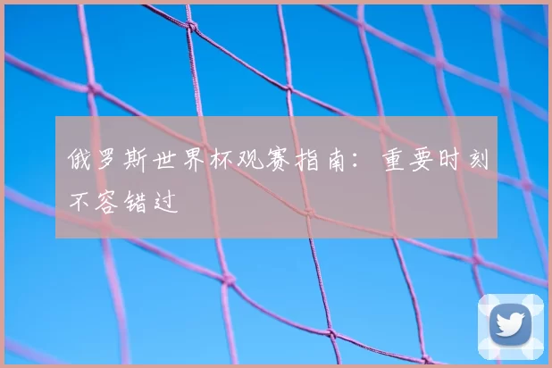 俄罗斯世界杯观赛指南:重要时刻不容错过